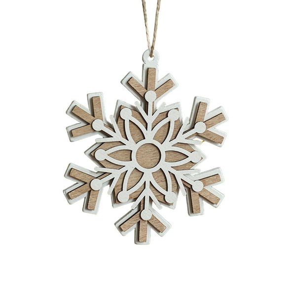 Cheapark Wooden Snowflake Christmas Ornaments - Hanging Pendants for Trees Doors & Fireplaces, Festive Rustic Decor