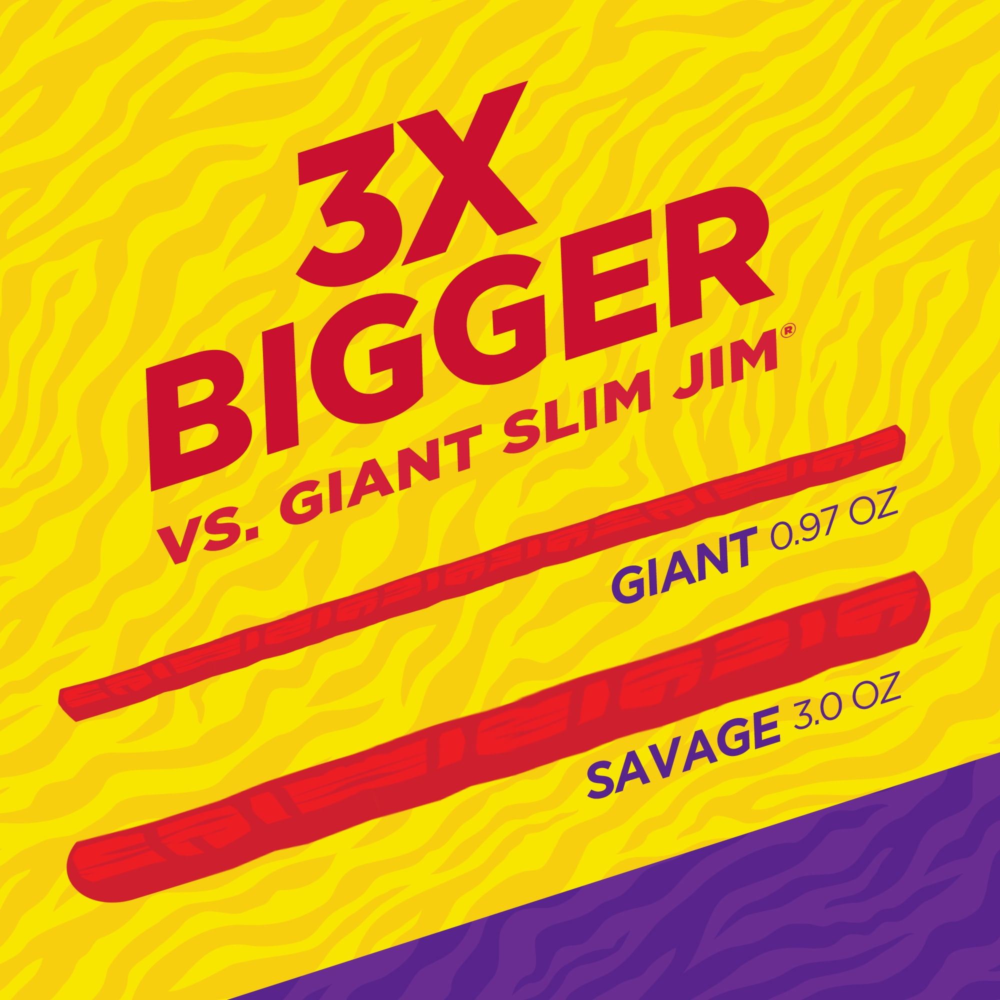 (4 pack) Slim Jim Savage Smoked Meat Sticks, Mild Flavor, High Protein, 3.0 oz.