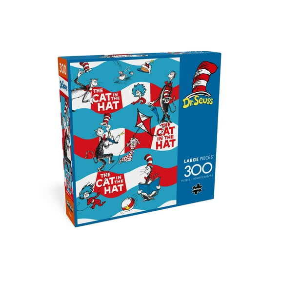 Buffalo Games The Cat in the Hat Stripes 300-Piece 21.25 x 15-Inch Interlocking Jigsaw Puzzle for Adults Ages 14 