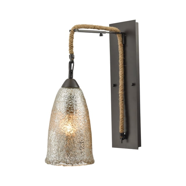 ElkGroup International 10438/1SCN Hand Formed Glass 1 Light Wall Sconce In Oil Rubbed Bronze