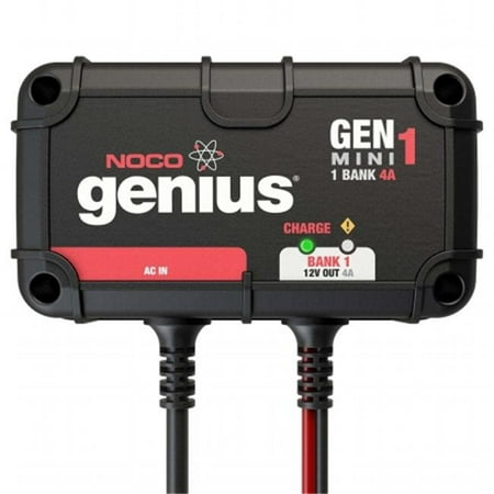 NOCO Genius GENM1 4 Amp 1-Bank On-Board Battery (Best 2 Bank Marine Battery Charger)