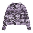 thumbnail image 5 of Spazoro Girls Turn Down Collar Sweatshirts, Soft & Comfy Long Sleeve Half Zip Camouflage Fall Winter Tops for Girls Purple Size 7 T, 5 of 5