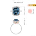 thumbnail image 4 of ANGARA Natural 6.51 ct London Blue Topaz & Diamond Ring in 14K White & Rose Gold for Women (Size-12x10mm) | November Birthstone, Anniversary, Jewelry Gift for Women | Natural London Blue Topaz Ring, 4 of 9