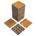 thumbnail image 3 of 27pcs Wood Interlocking Deck Tiles 11.8"x11.8", Waterproof Flooring Tiles for Indoor and Outdoor, Patio Wood Flooring for Patio Porch Poolside Balcony Backyard, Stripe Pattern, 3 of 14