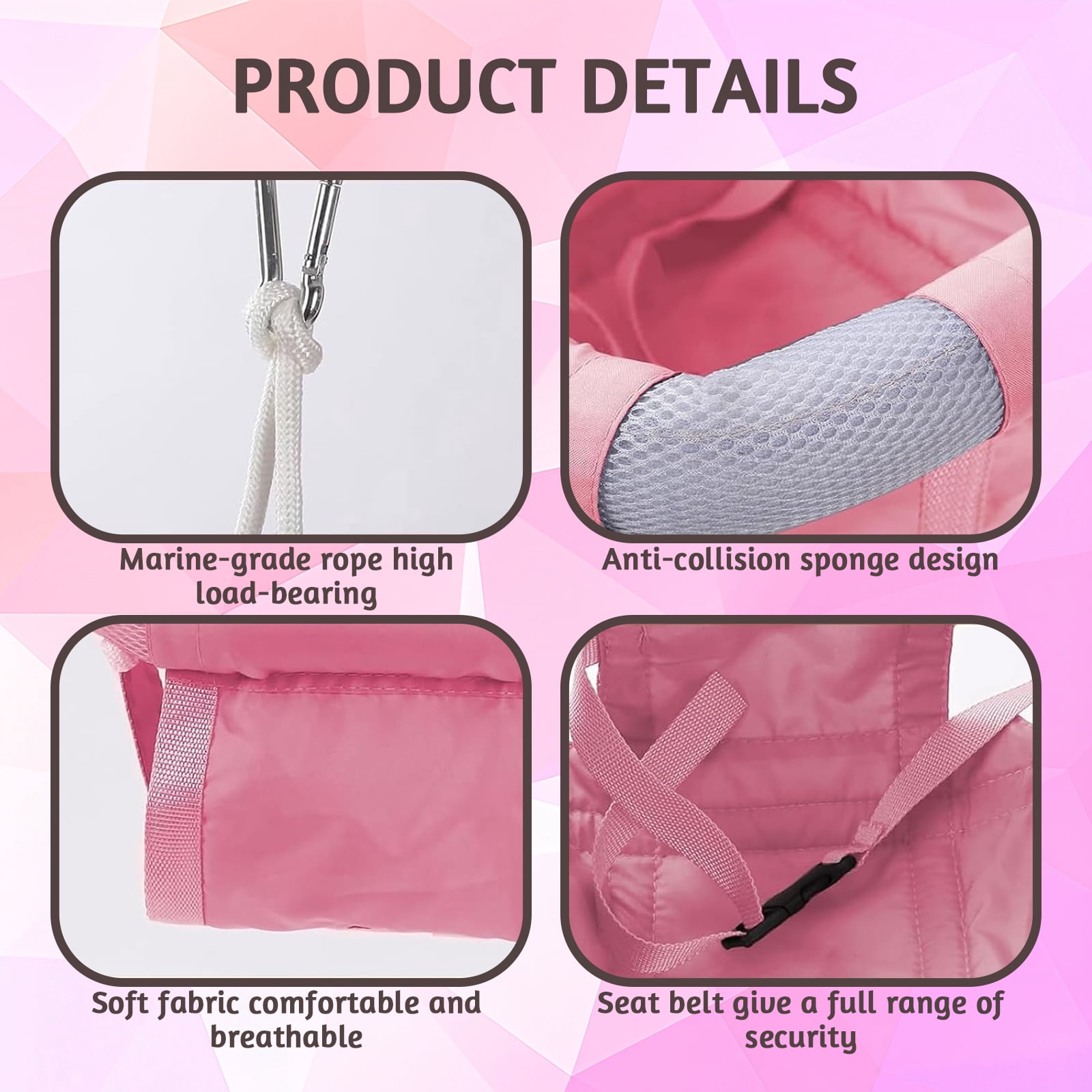 G TALECO GEAR 2-in-1 Baby Jumper and Swing, Indoor&Outdoor Baby Swing for 6-24 Months Infant Toddler, Pink