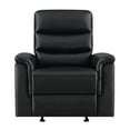 thumbnail image 2 of Benzara Glider Recliner with Channel Tufted Back, Black, 2 of 5