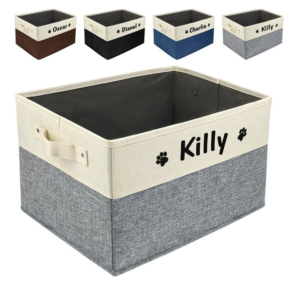 Didog Pet Toy Basket Storage Personalised Fabric Bag Dog Cat Accessory Carrier Bin Box