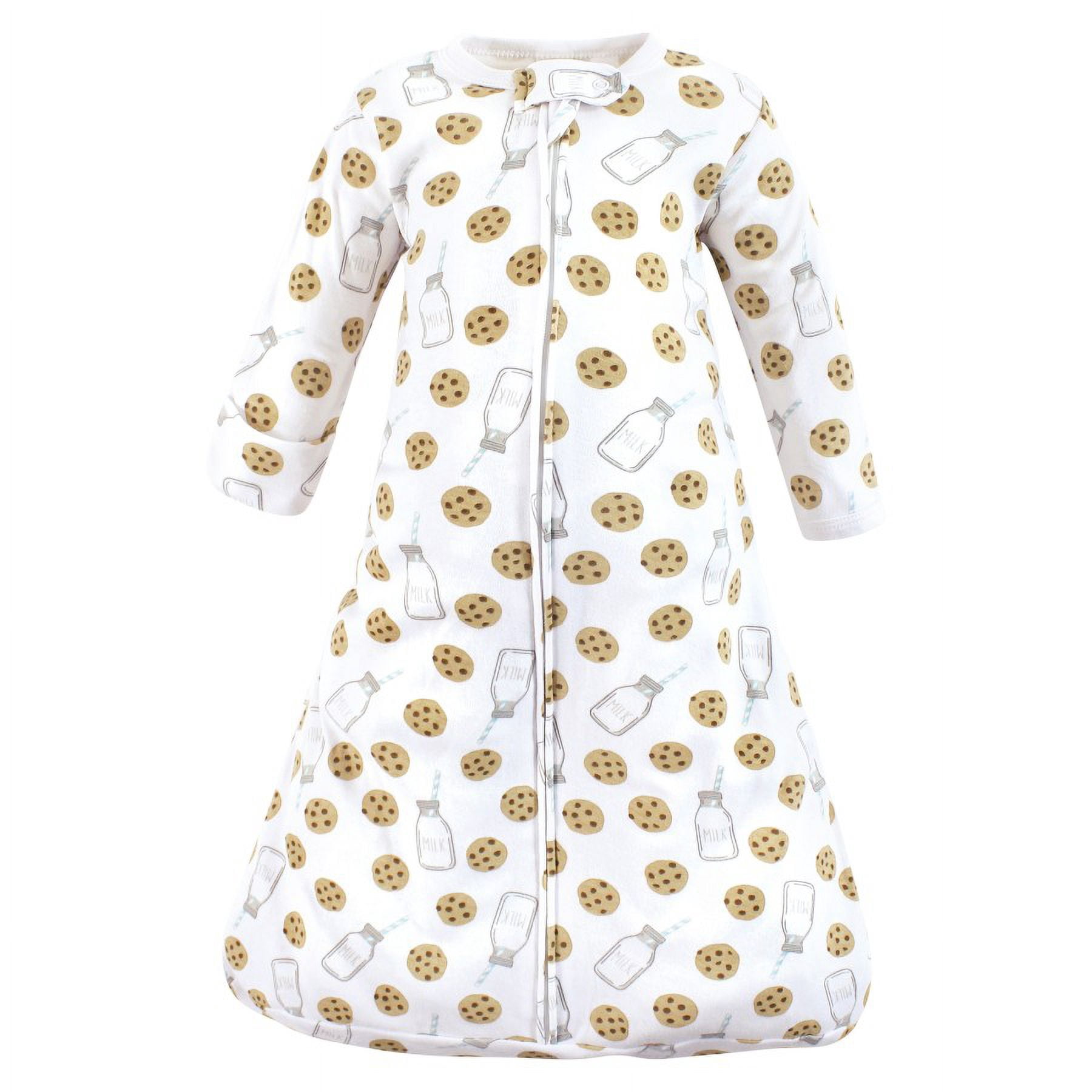 Hudson Baby Cotton Long-Sleeve Wearable Sleeping Bag, Sack, Blanket, Mint Milk Cookies Long Sleeve, 18-24 Months