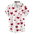thumbnail image 2 of Stamzod Mens Button Down Short Sleeve Shirt Valentine's Day Lover Heart Print Summer Tops Casual Vacation Beach Shirts for Men Red XXL, 2 of 6
