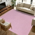 thumbnail image 3 of Pink 6x9 Area Rugs, Farmhouse Burlap Solid Pink Color Modern Linen Texture Non-Skid Rubber Backing Large Rectangle Rugs - Living Room Bedroom Home Office, Indoor Floor Mat Carpets Washable Rug, 3 of 9