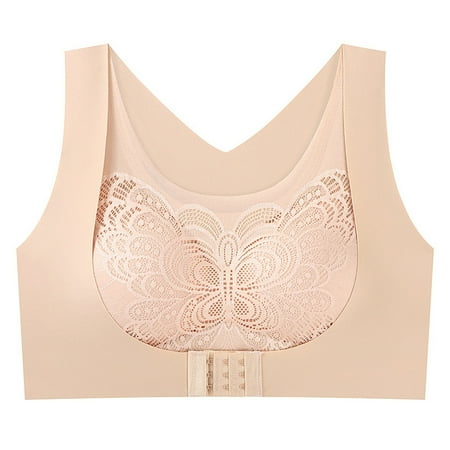

Cotonie Lace Wrapped Chest Ice Traceless Vest Thin Non Steel Ring Gathered Underwear Women