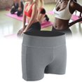thumbnail image 3 of Pantalones cortos deportivos para mujer, pantalones cortos elásticos transpirables para entrenamiento físico, ejercicio, Yoga (gris XL), 3 of 7