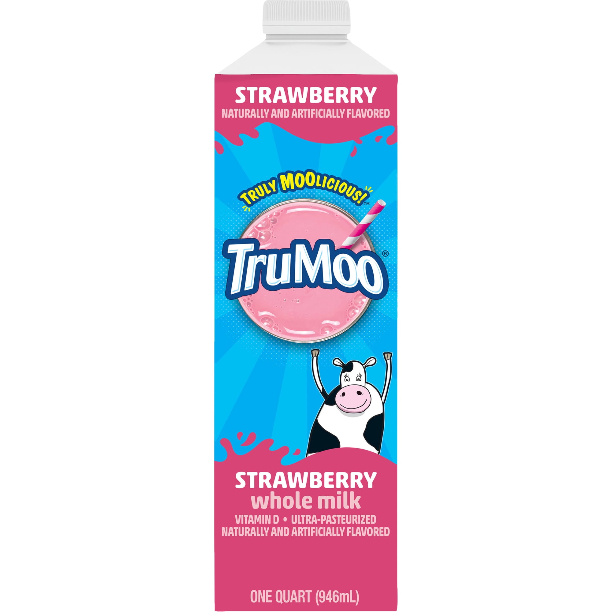 TruMoo Strawberry Ultra-Pasteurized Whole Milk, Quart
