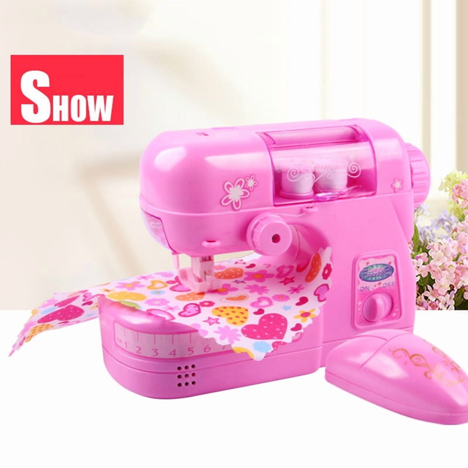 Kids Mini Sewing Machine Toy - Realistic Pretend Play Set with Light & Sound, Safe Stitching Kit for Beginners