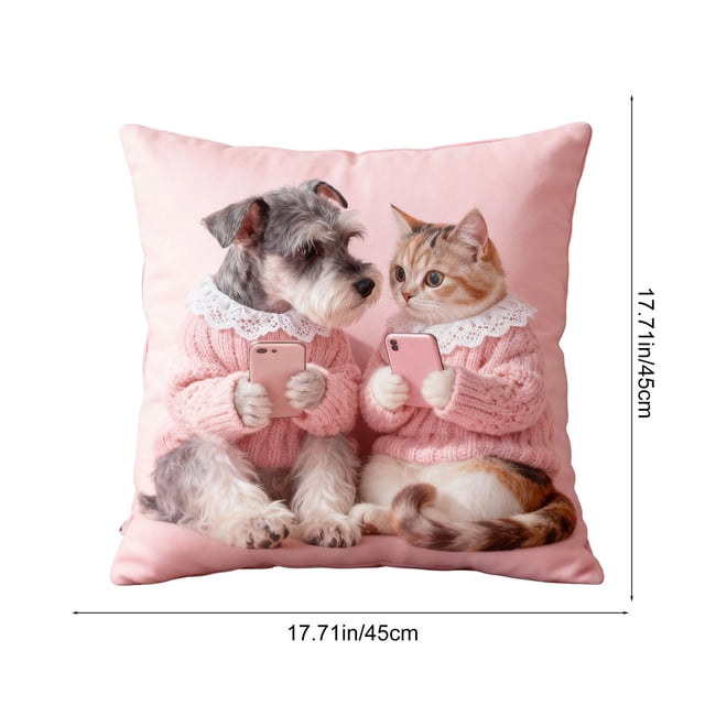 Decoración del hogar, decoración de habitaciones, decoración de paredes, 45 x 45 cm, impresión digital, elegante funda de cojín, funda de almohada corta de felpa.