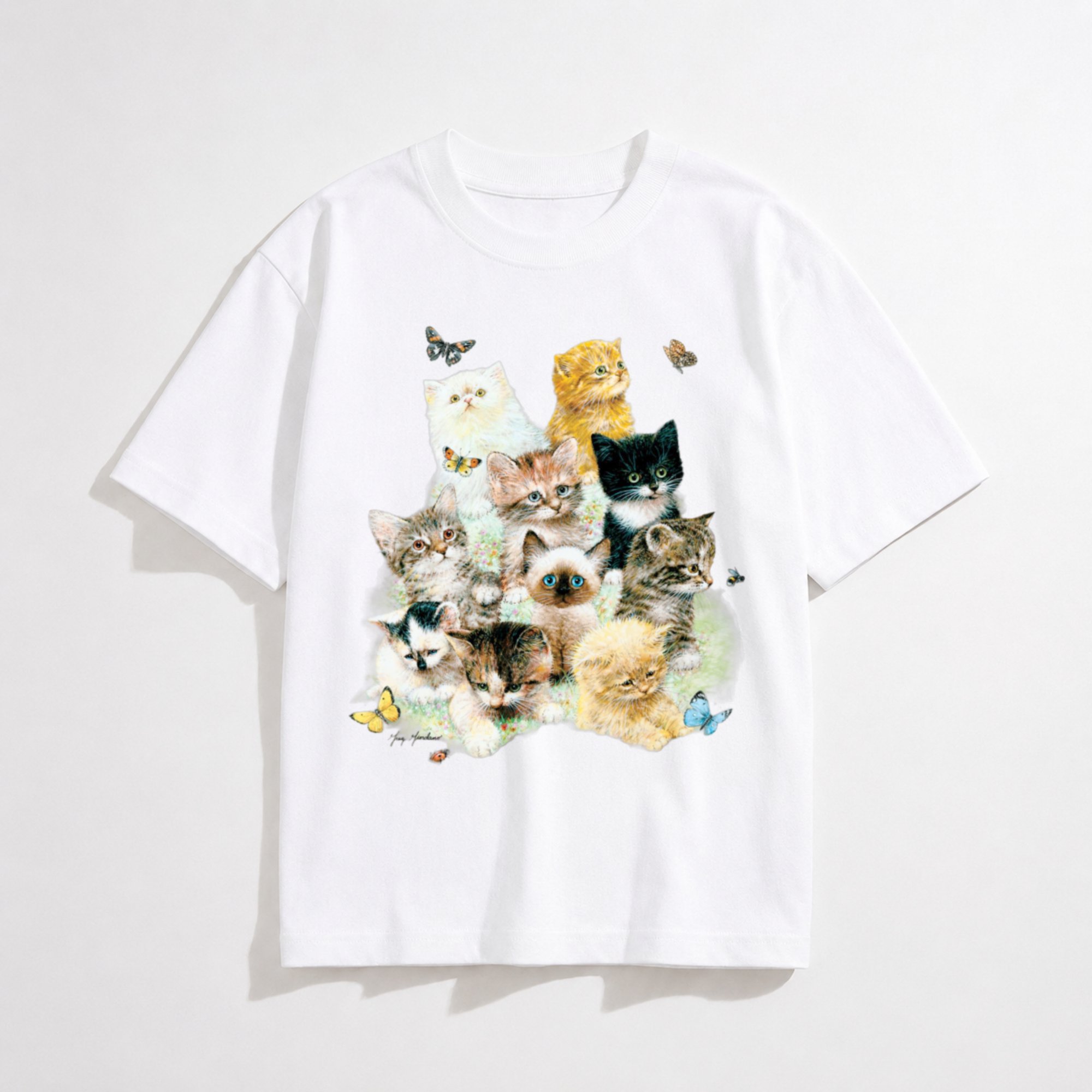 10 Kittens Unisex T Shirt | Premium, Hand-Dyed | Cat Graphic Tee
