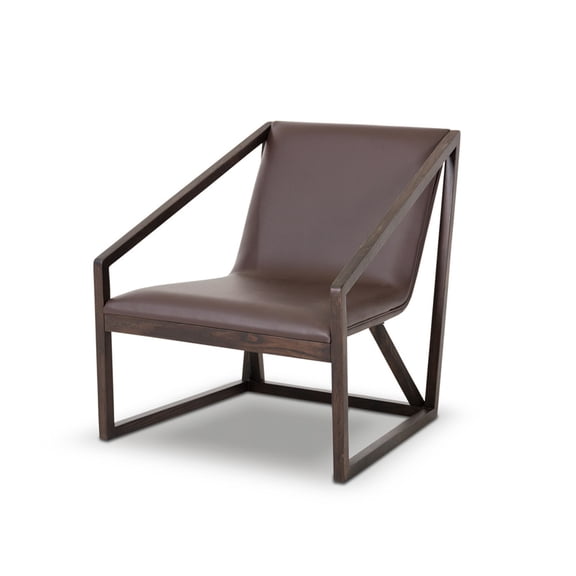 HomeRoots 284461 Modern Eco-Leather Lounge Chair - Brown