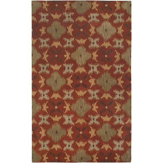 Style Haven Evan Charcoal Damask Floral Hand-Made Wool Area Rug 3'6 x 5'6 4' x 6' Living Room Bedroom