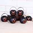 thumbnail image 3 of Mini Cubo de calabaza portátil para Halloween para niños, bolsa de soporte para dulces de calabaza, accesorios de Halloween, naranja y negro, 6 piezas, 3 of 4