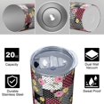 thumbnail image 4 of Pioneer Flower Floral Print Pattern 20oz Skinny Tumbler with Straw & Lid, Double Wall Vacuum Insulated Cup, Leak-Proof, Cup Holder Friendly, Hot 6H Cold 12H, 4 of 6