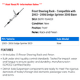 thumbnail image 2 of Front Steering Rack - Compatible with 2003 - 2006 Dodge Sprinter 3500 Base 2004 2005, 2 of 2