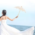 thumbnail image 4 of Paraguas de Boda de Algodón con encaje Sincero Beige, 4 of 10