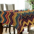 thumbnail image 5 of Yayeee Tablecloths 60" x 60" Rectangle Wrinkle Resistant Party Table Cover, Brown Geometric, 5 of 8