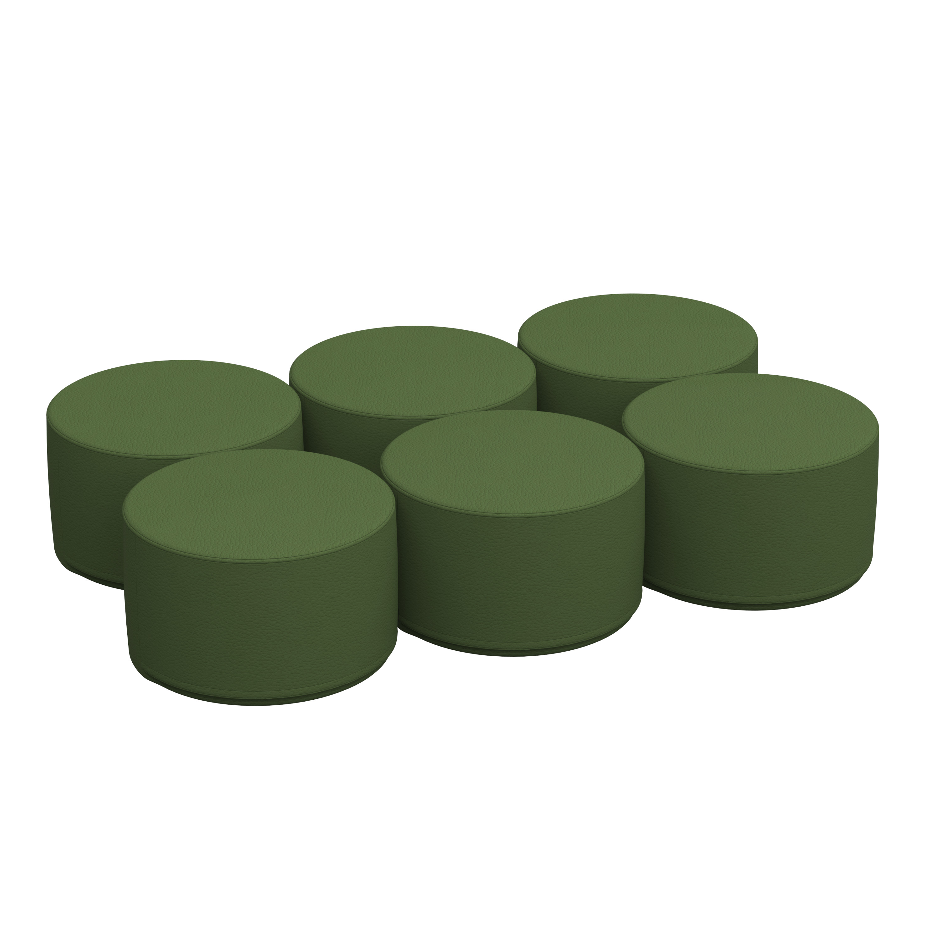 SoftZone® 18in Round Ottoman Junior 6Piece Hunter Green