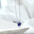 thumbnail image 5 of Gem Stone King 2.50 Ct Round Blue Created Sapphire 14K White Gold Pendant With Chain, 5 of 5