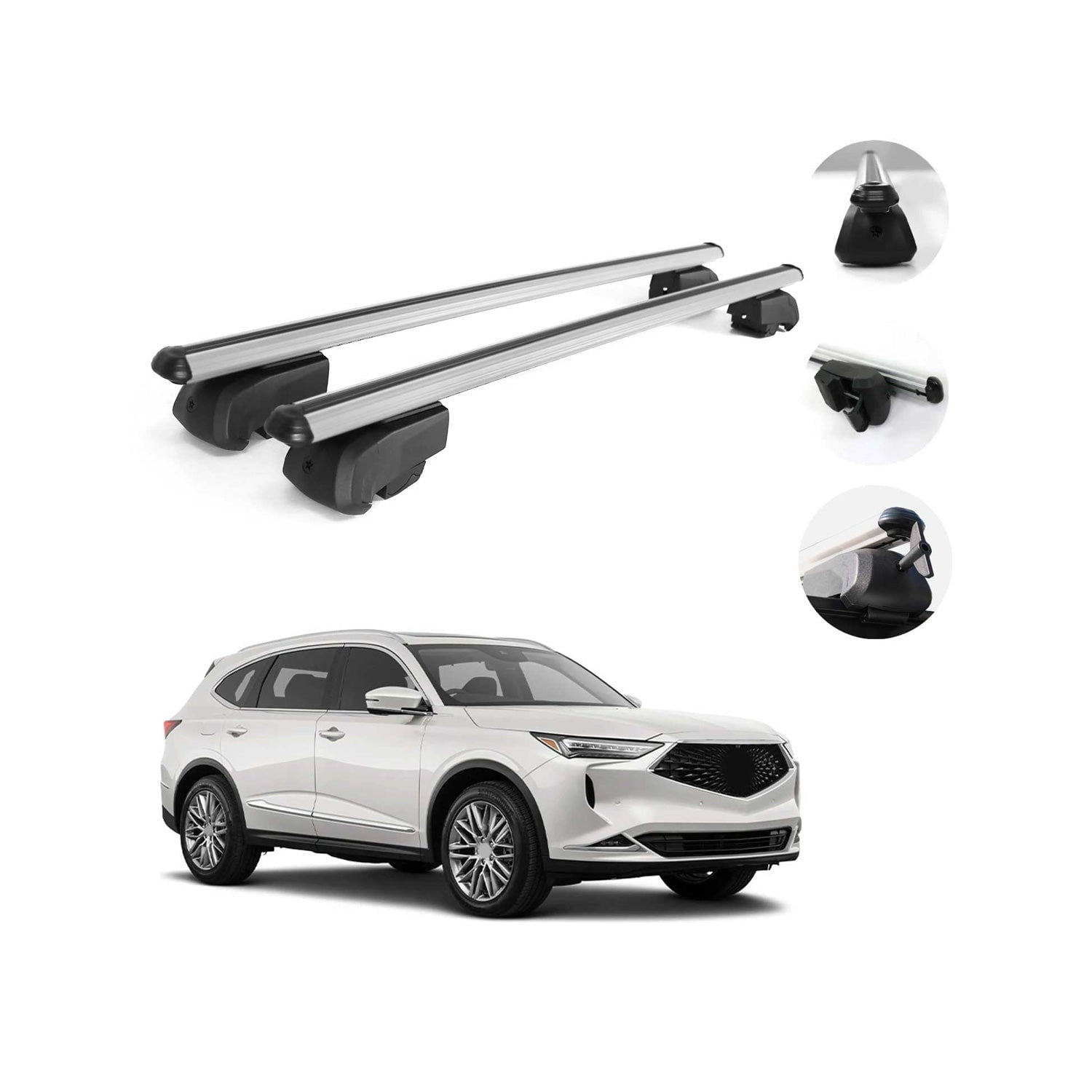 Roof Rack Cross Bars Luggage Carrier Set Silver for Acura MDX 20212023