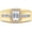 Yellow, variant on Men's Halo Engagement Wedding Band Ring Emerald & Princess,Round Cut White Diamond 14K Rose Gold Over 925 Sterling Silver
