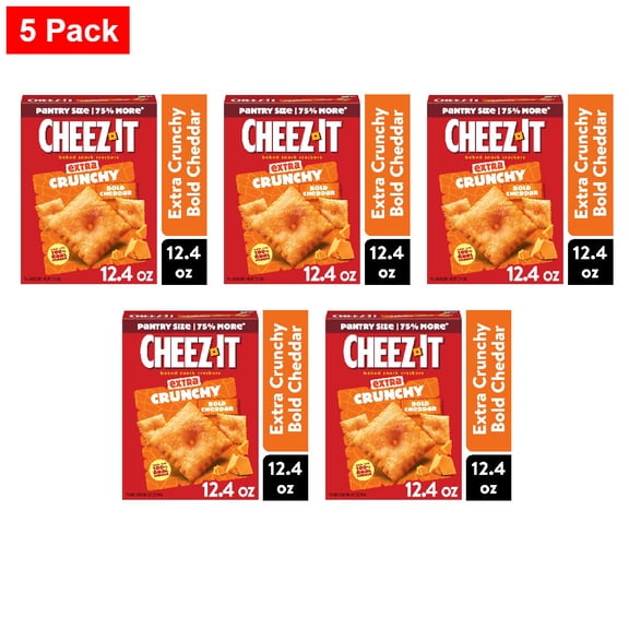 Cheez-It Extra Crunchy Bold Cheddar Cheese Crackers 12.4 oz - 5 Pack