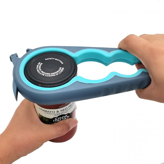 EXLEAF Jar Opener Bottle Opener and Can Opener for Weak Hands,Seniors with Arthritis and Anyone with Low Strength,Multi Jar Opener Get Lids Off Easily (Blue and Grey)