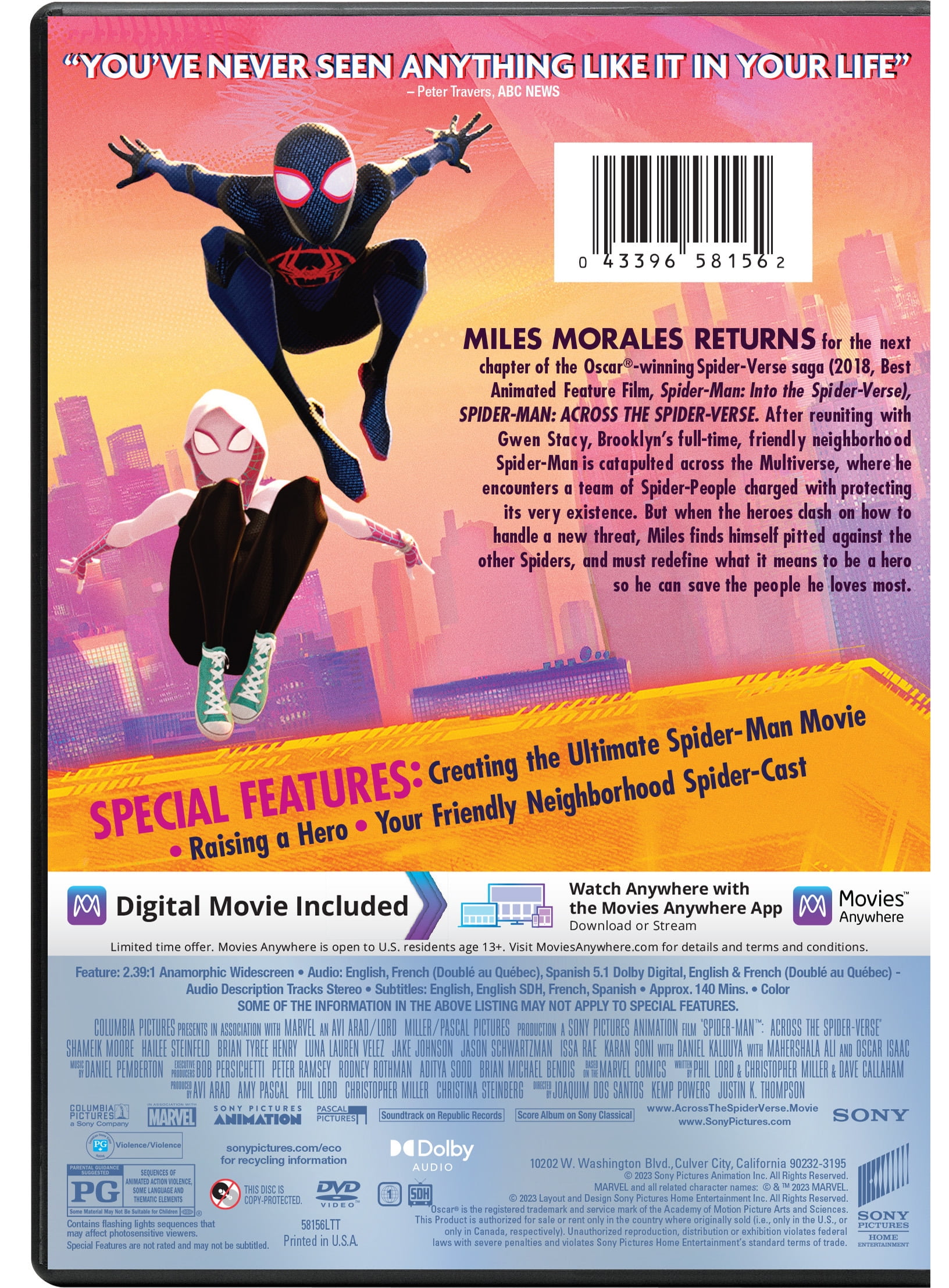 Spider-Man: Across The Spider-Verse - BD/DVD Combo + Digital