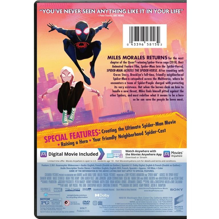 Spider-Man: Across The Spider-Verse (DVD + Digital Copy)