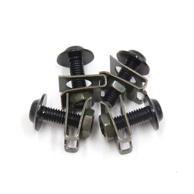 4 Piezas Accesorio de Motocicleta de Sportbike M6 Carenado Tornillos Kit de Clip de Tornillos Negro