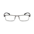 thumbnail image 3 of 3 Pairs of Mens Rimmed Blue Light Blocking Reading Glasses +1.0, Metal Gunmetal Spring Hinges Classic Readers 1.0, 3 of 5