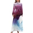 thumbnail image 2 of Vestido largo con ilustraciones abstractas y fluidas en tonos morados, vestidos de noche elegantes y chic para bodas, vestidos de noche de lujo 2024, 2 of 5