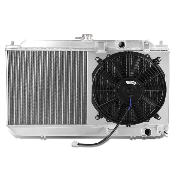 DNA Motoring For 1990-1993 Acura Integra 2-Row Aluminum Radiator w/ Fan