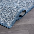 thumbnail image 5 of World Rug Gallery Transitional Floral Circles Textured Flat Weave Indoor/Outdoor Area Rug - BLUE 2'x7', 5 of 8