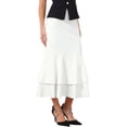 thumbnail image 4 of INSPIRE CHIC Women's Ruffle Fishtail Skirt High Waist Bodycon Elegant Cocktail Skirts XL White, 4 of 6
