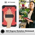thumbnail image 5 of Dteck Rotating Hand Strap Shockproof Case for Samsung Galaxy Tab A9 Plus 11 Inch Tablet Case with Screen Protector Soft TPU Film, Red, 5 of 7