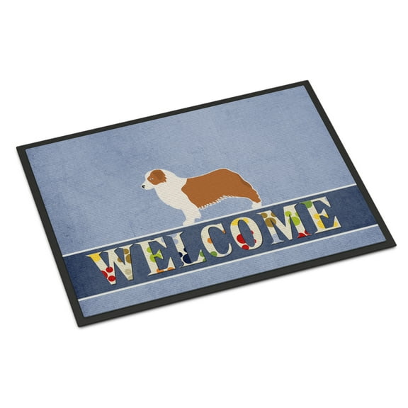 Carolines Treasures BB5537MAT Australian Shepherd Dog Welcome Door Mat Indoor Rug or Outdoor Welcome Mat 18x27 Doormat
