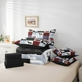 thumbnail image 6 of Homewish Jungle Deer Bear 7-Piece Bedding Comforter Set,Patchwork Plaid Grid King Bedding Sets,Red Gray White Bed Sheets For Boys Kids,Ultra Soft Home Decor Reversible, 6 of 8