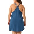 thumbnail image 4 of DARING DIVA Women's Plus Elegant V Neck Chemise Nightgown 4X Blue, 4 of 6