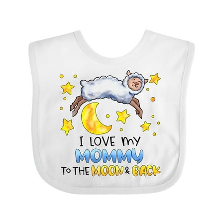 

Inktastic I Love my Mommy to the Moon and Back Cute Sheep Gift Baby Boy or Baby Girl Bib