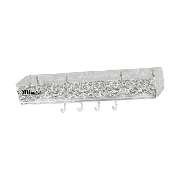 Estante de baño, estante de ducha con ganchos, estante moderno sobre el inodoro, almacenamiento de decoración, soporte para champú para inodoro, sin toallero