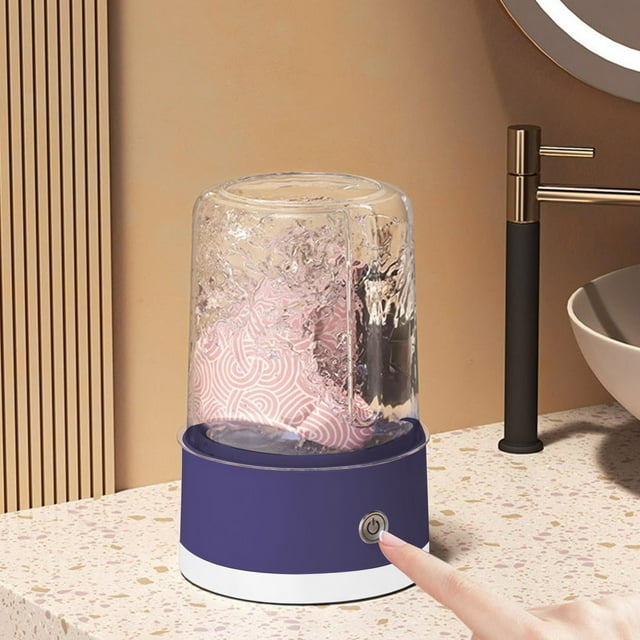 Mini Copa de Lavadora de Ropa Interior Carga Inalámbrica Portátil | Solución de lavandería compacta para dormitorios | Rueda ondulada silenciosa de alta velocidad | Material duradero no tóxico |