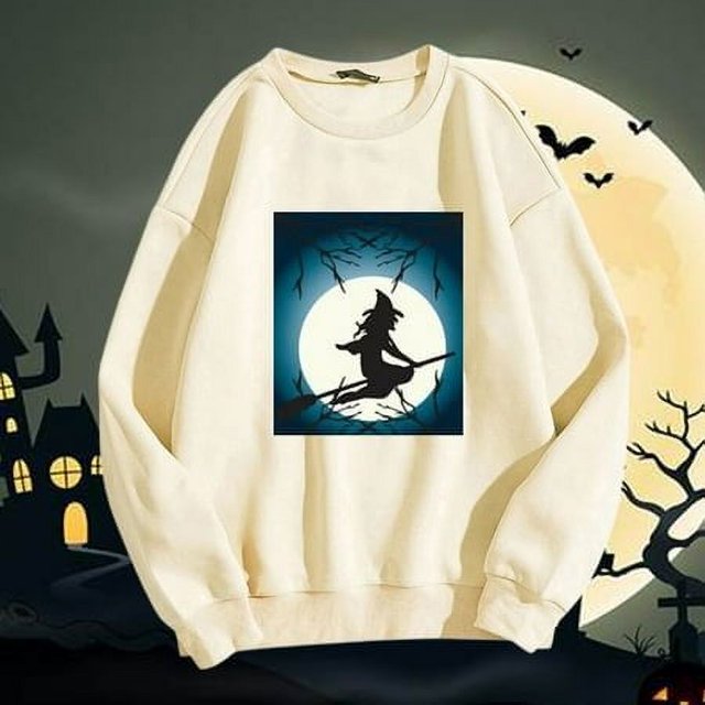 MKLEKYY Womens Sweaters Fall Ladies Fashion Witch Letter Printing Long Sleeve Sweater