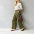thumbnail image 4 of ClodeEU Women's 2 Piece Outfits ,Long Sleeve Button Down Shirt and High Waist Pleated Wide Leg Pants Set, Solid Color Casual Matching Set ,Women's Plus M, 4 of 7